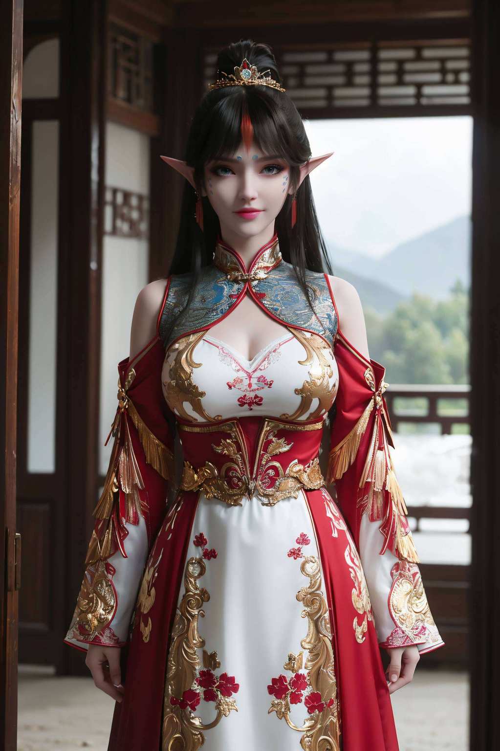 是国漫美学的一次完美展现仿佛从壁画中走出来的古典美女