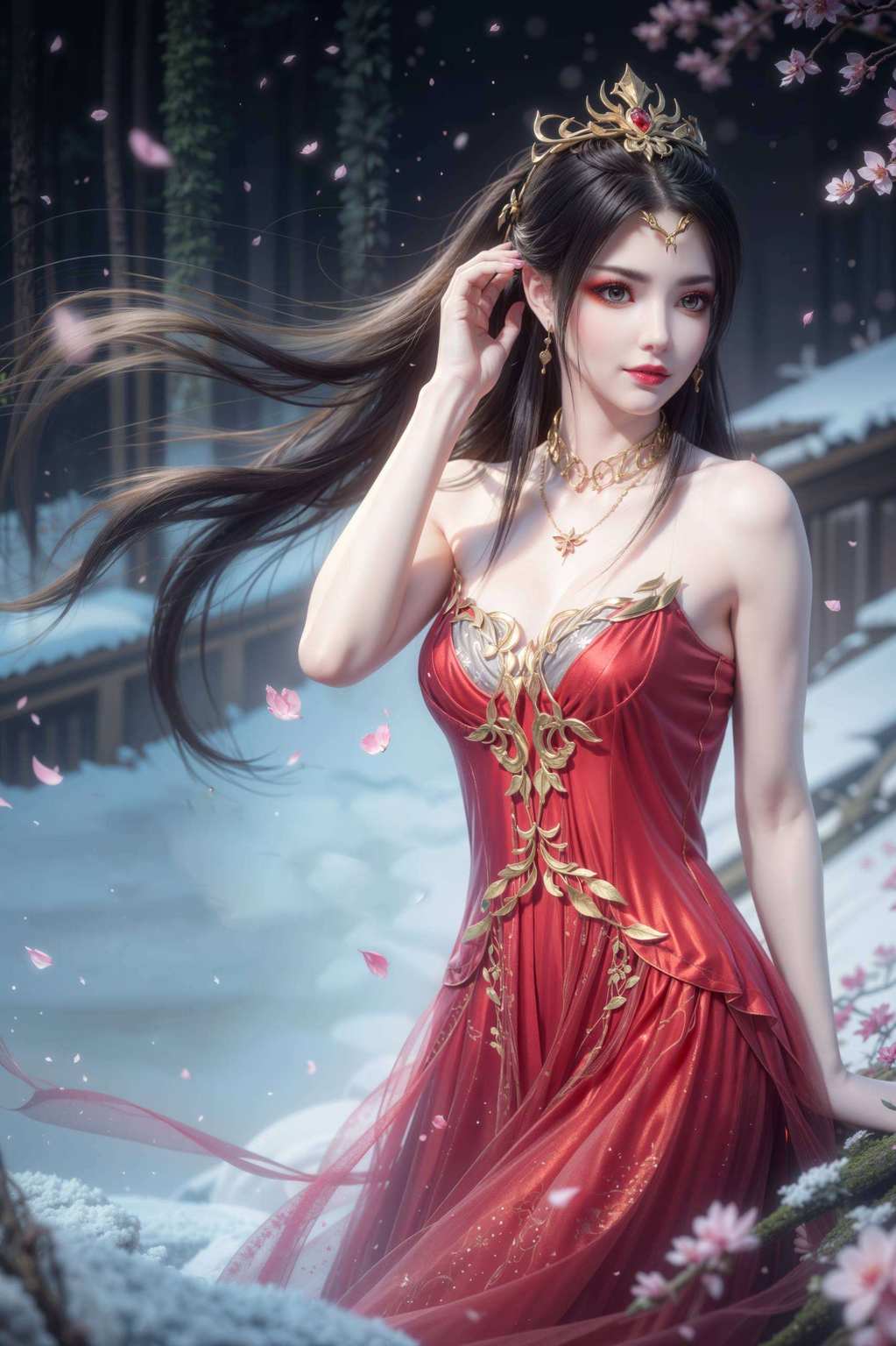 而彩鳞壁纸中的她又展现出另一番柔美风情