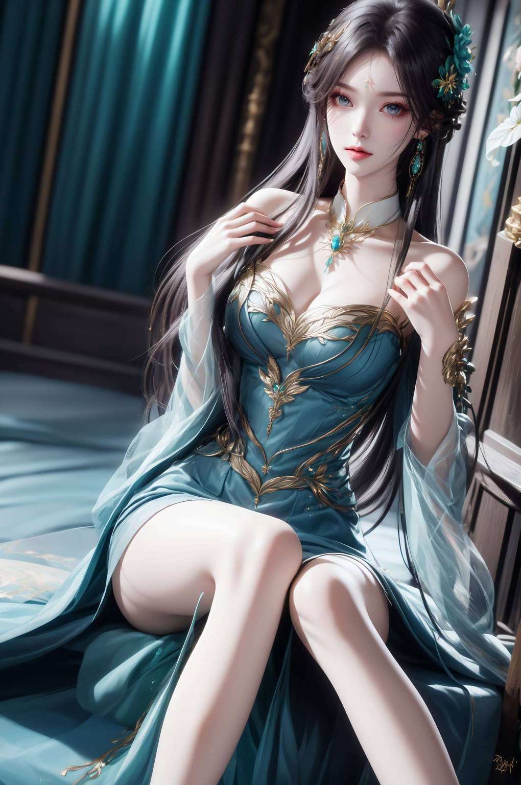 熏儿妹妹这后背壁纸不仅人美