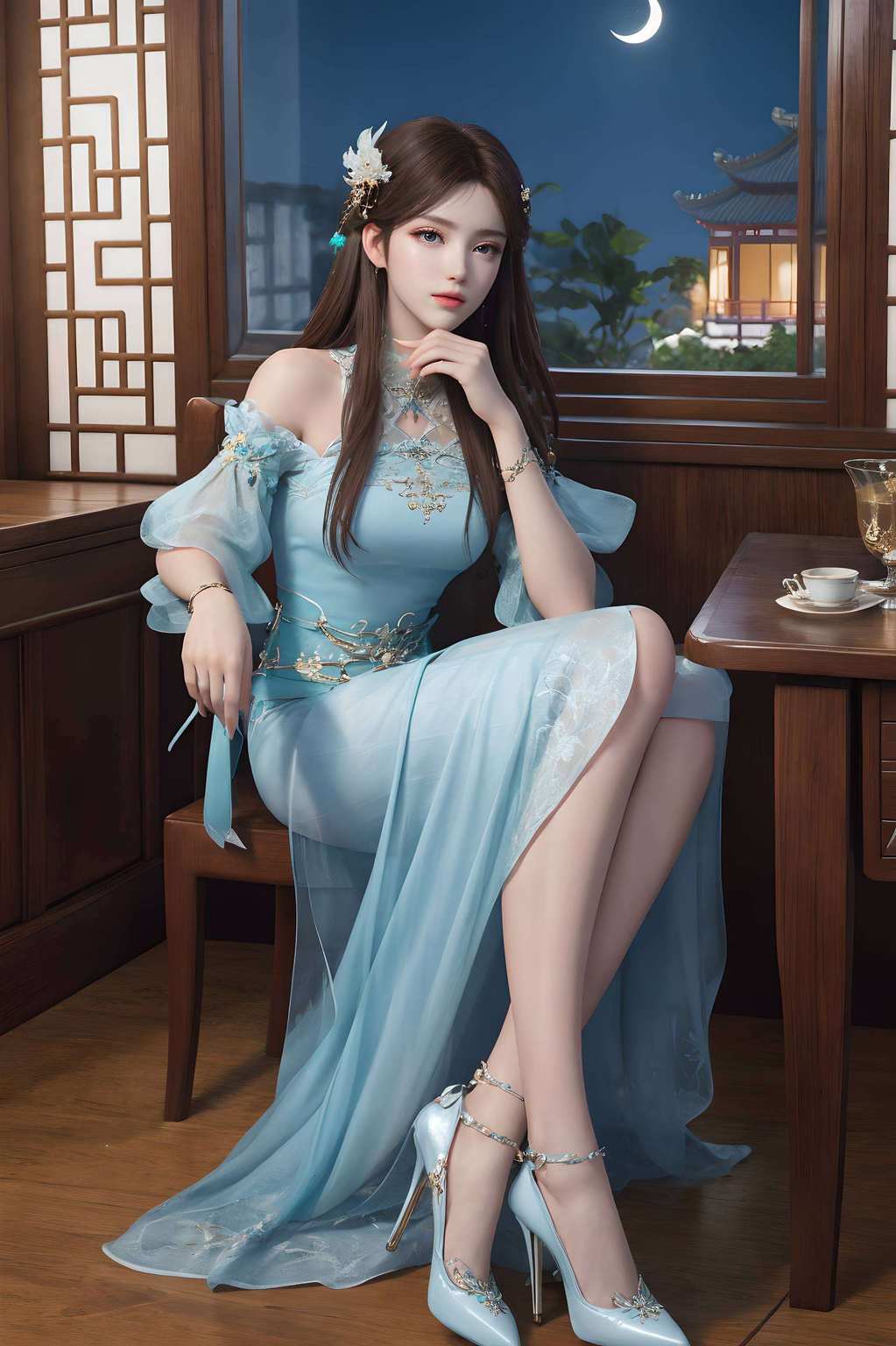 她的倩影让每一刻等待都充满了玄幻的浪漫