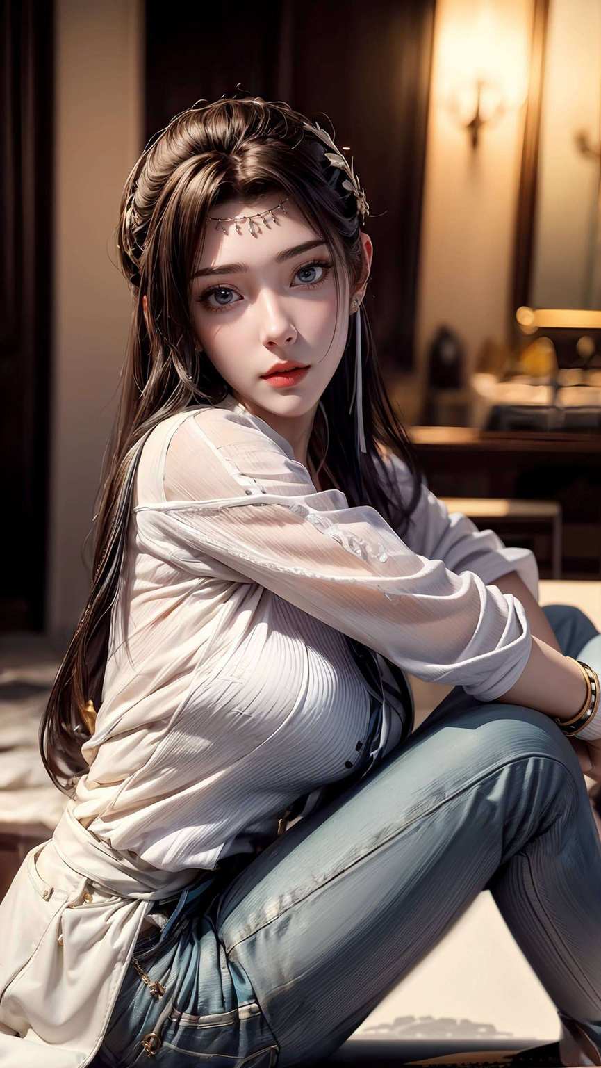 让人感叹：人生如梦望着她的大屏高清壁纸