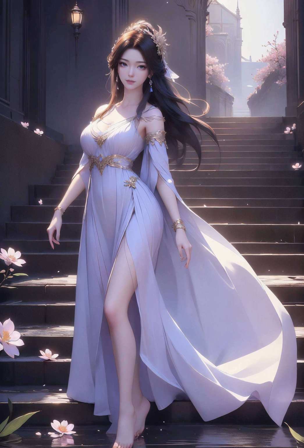 紫灵壁纸AI真人的身影犹如一抹静谧的紫色是动漫美女中的佼佼者