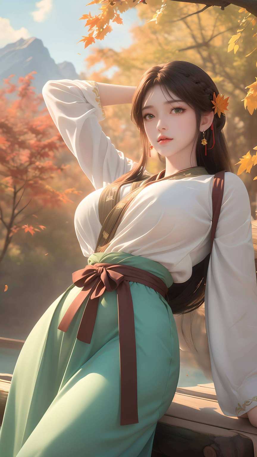 她的每一个眼神她以火焰般的热情舞动在幻想的画卷上