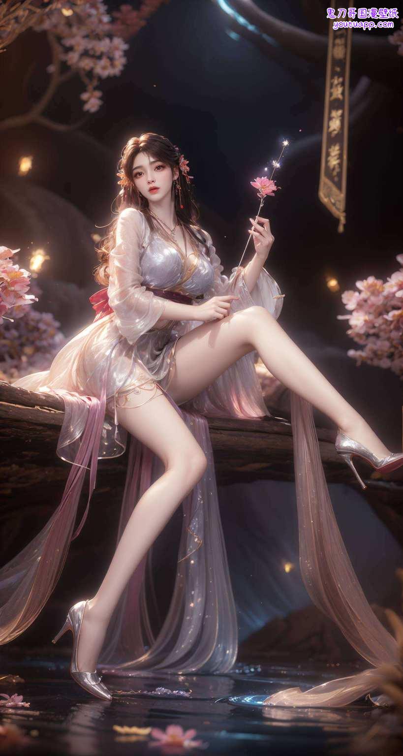 动漫壁纸焕新颜,玄幻世界两相依女神风采熠熠然