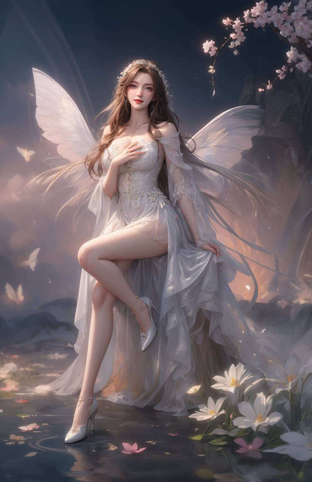 画面美得让人嫉妒！月婵女神一袭长裙简直是个调皮捣蛋的小精灵