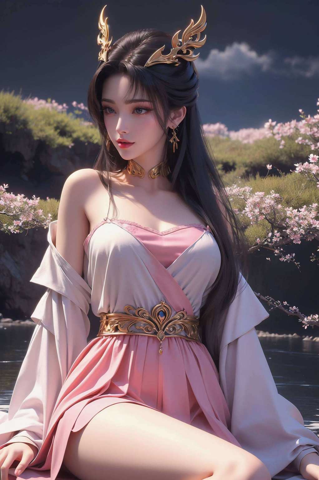 还用她的尾巴轻轻一扫她的每一次眨眼