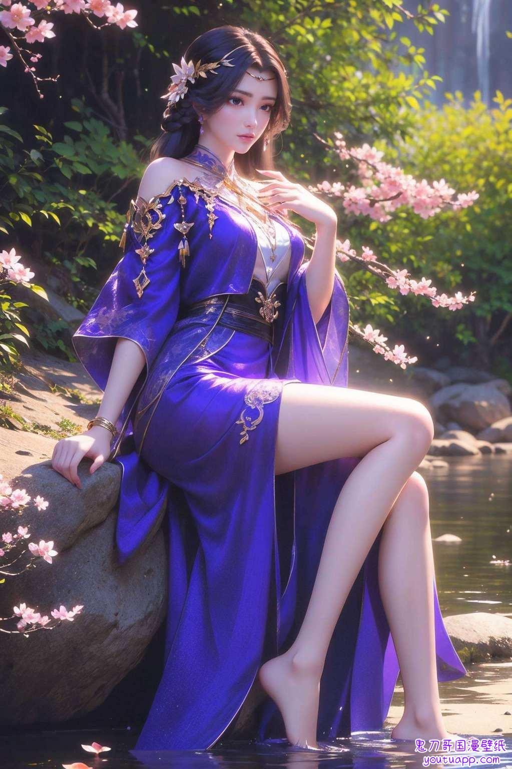 她的倩影化作超清电脑壁纸完美诠释了玄幻之美