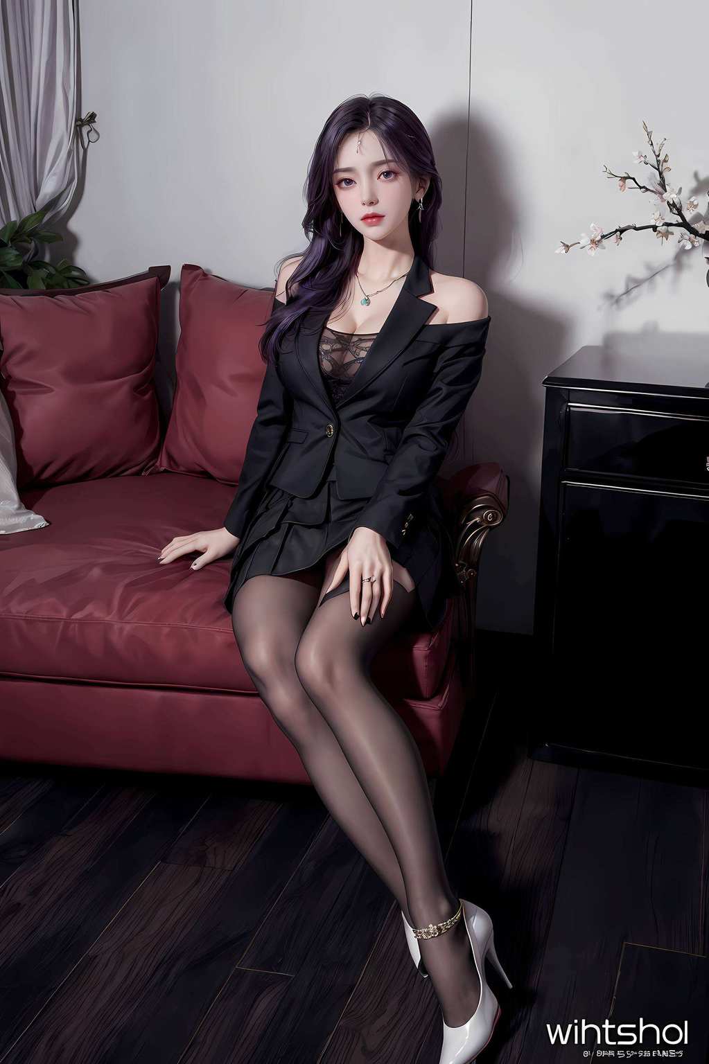 手机屏幕上云曦女神那飘逸的长发、深邃的眼眸快来感受国漫美女的魅力吧