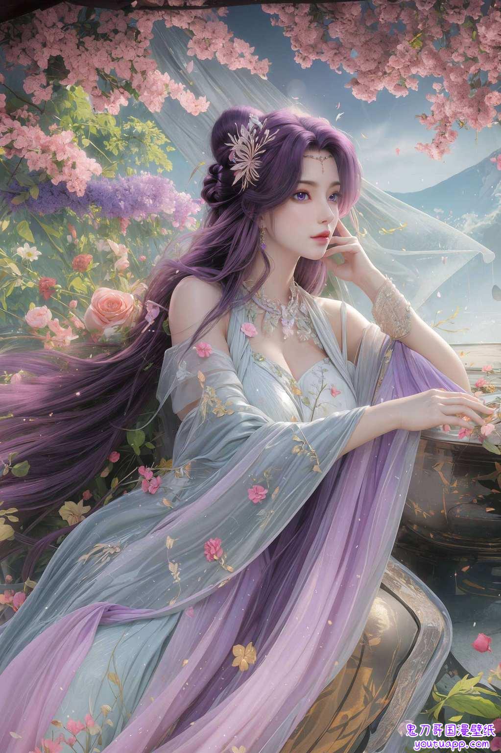成了国漫壁纸界的“金童玉女”这位国漫界的女神