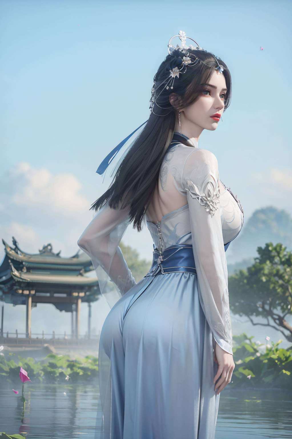 仿佛能让平板电脑都跟着飘起来这是国漫美女的视觉盛宴