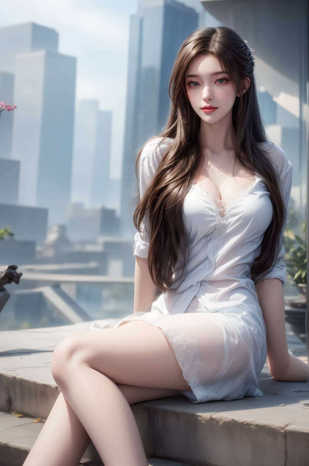 她的每一次凝视在这流动的时光里