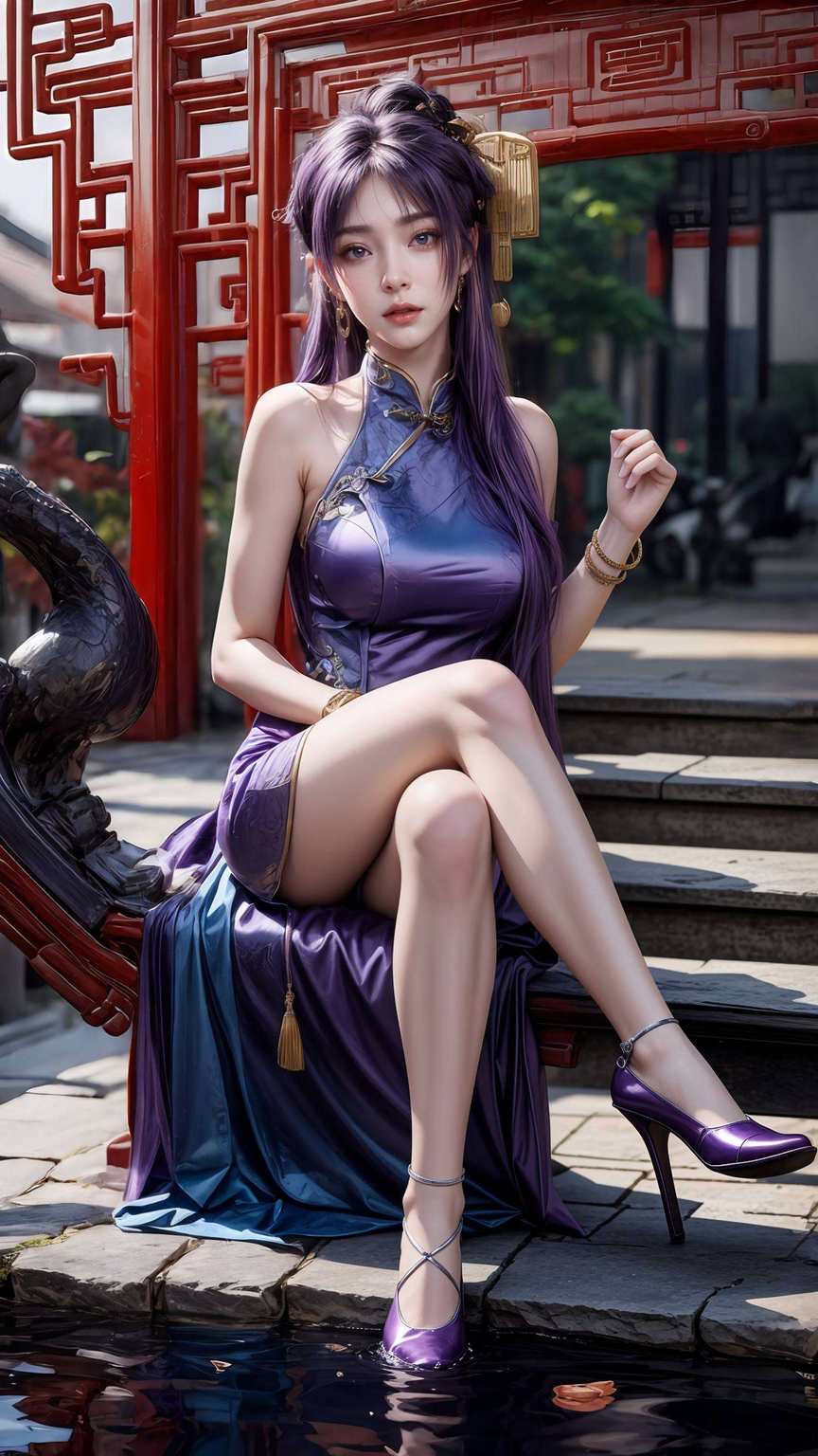 她的泳装壁纸在iPad上绽放着国漫女神的独特魅力姬紫月如同一抹静谧的月光