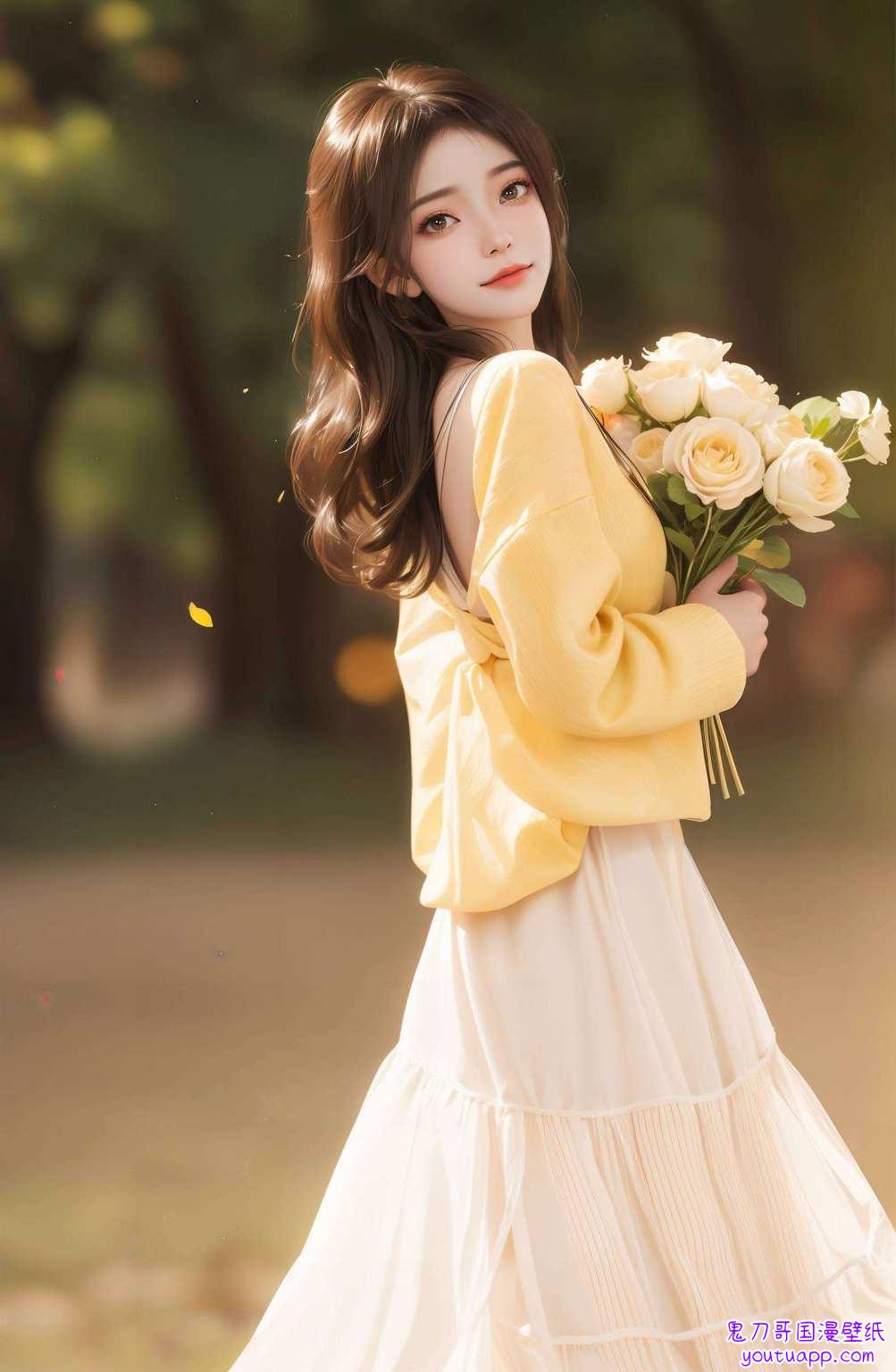 女神掩映艺术壁纸
