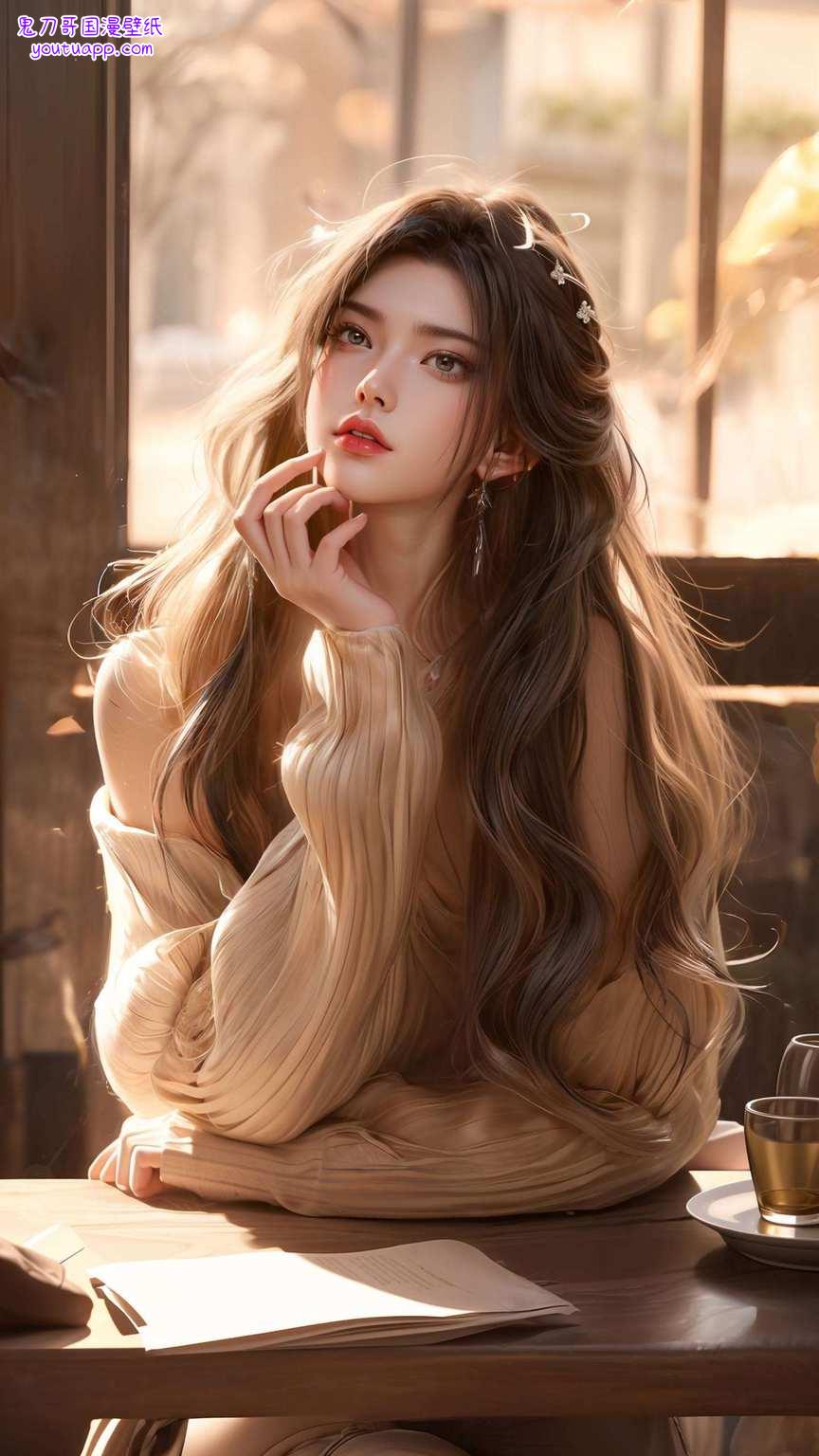 是国漫中的绝世美女在这绚烂的AIGC壁纸世界