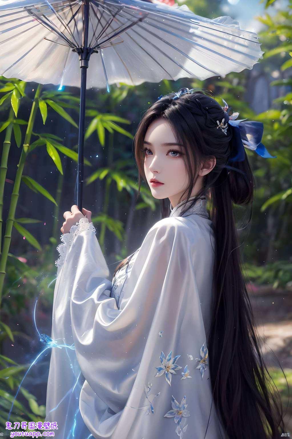 陆雪琪如一朵盛开在夜空中的白莲仿佛诉说着一段不羁的仙侠传奇