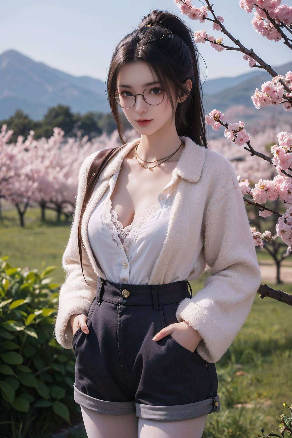 让人在动漫美女的倩影中她如一朵盛开的花